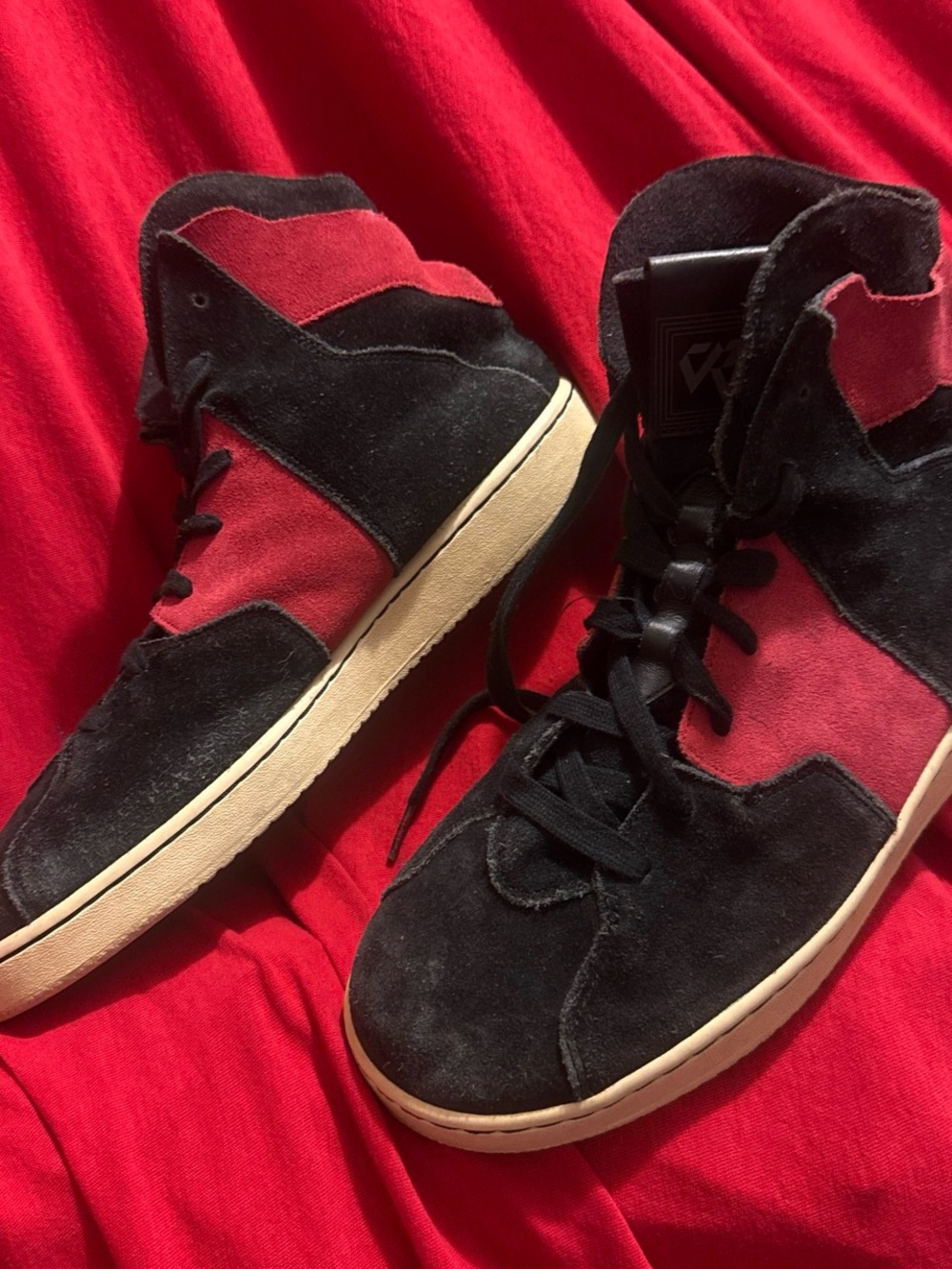 Jordan Why Not ? Westbrook Black and Red Suede High-Top Sneakers